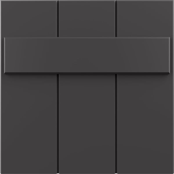 Ekena Millwork 12"W x 12"H True Fit PVC Joined Board-n-Batten Shutters Sample, Shadow Mountain SAMPLE-TFPBBSM - main